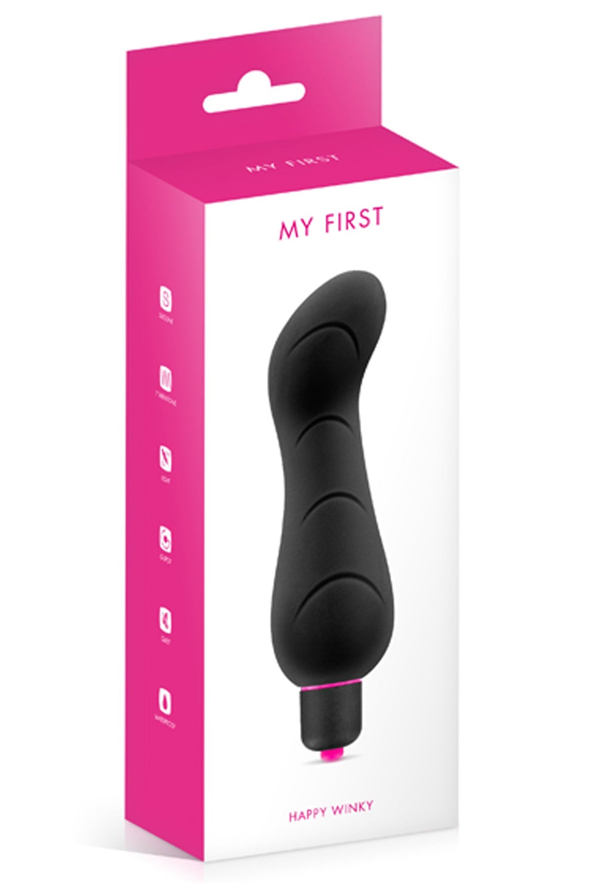 Vibromasseur noir 7 vitesses courbé point G waterproof