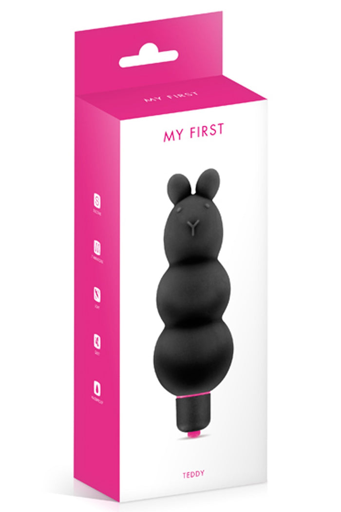 Vibromasseur stimulateur noir 7 vitesses silicone waterproof