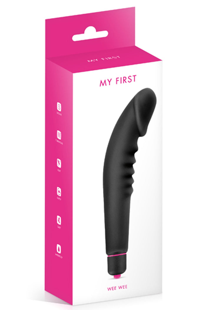 Vibromasseur stimulateur réaliste point G noir silicone 7 vitesses