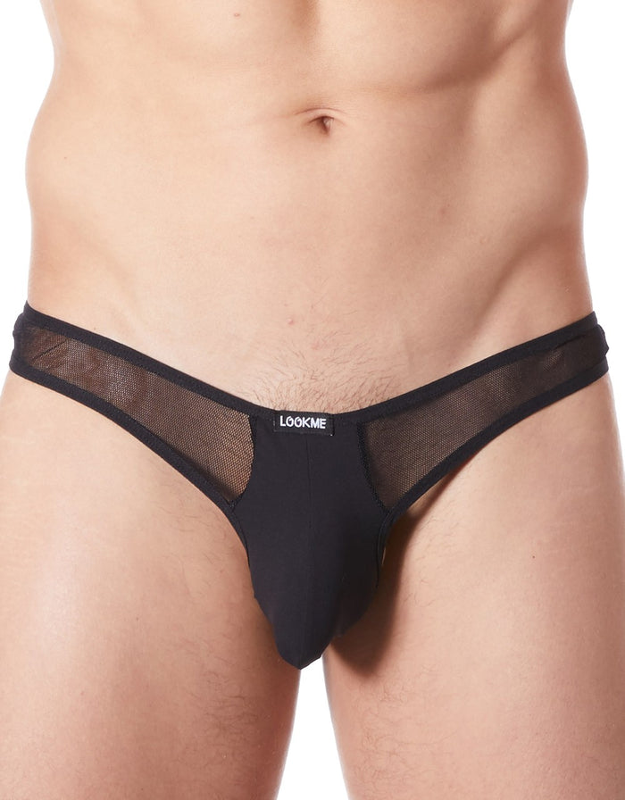 String noir sexy avec fine résille