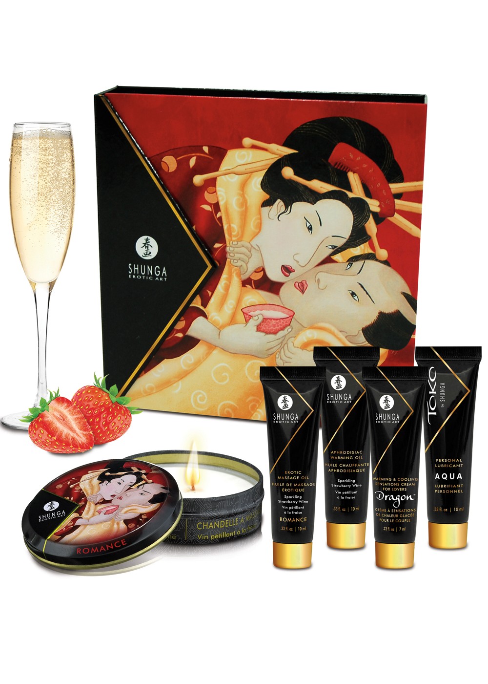 Coffret de Geisha vin pétillant à la fraise