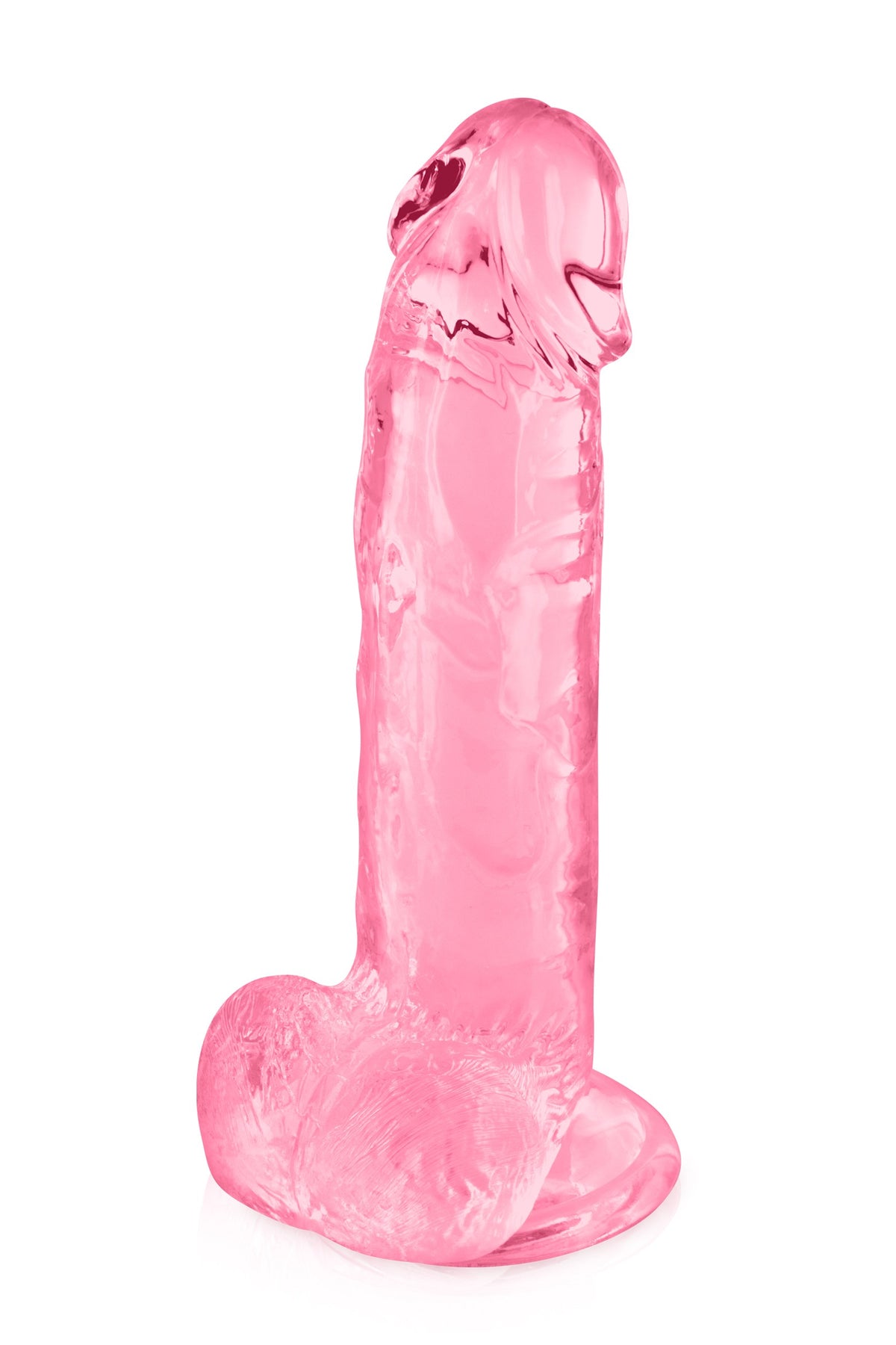 Gode jelly rose ventouse taille L 20cm