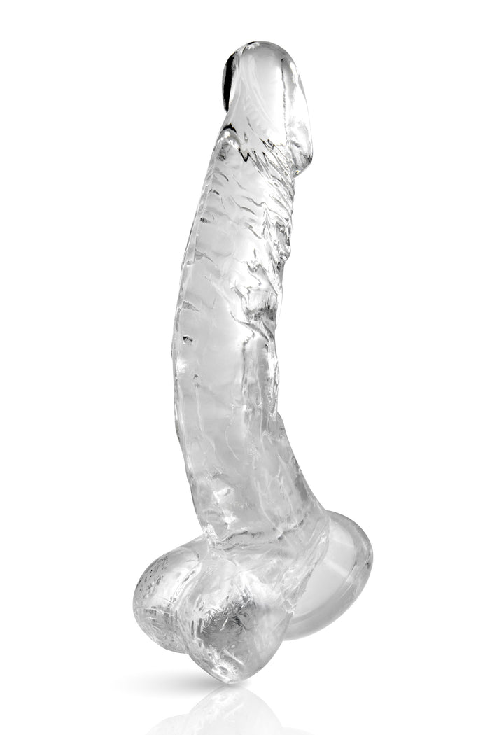 Gode jelly courbe transparent ventouse taille XL 22cm