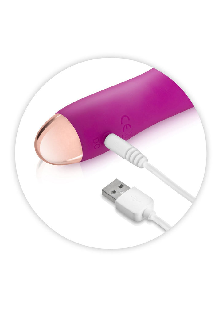 Vibromasseur rose lisse 7 vitesses USB
