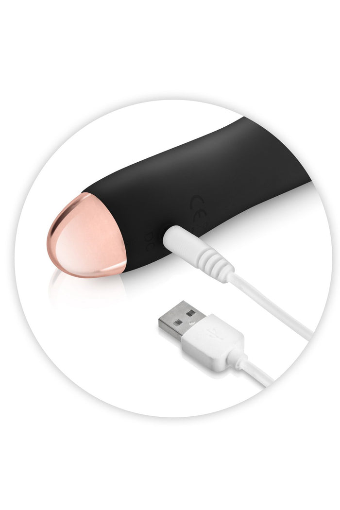 Vibromasseur noir 7 vitesses USB corps ondulé