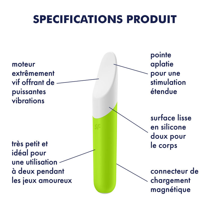 Vibromasseur vert USB Ultra Power Bullet 7 Satisfyer