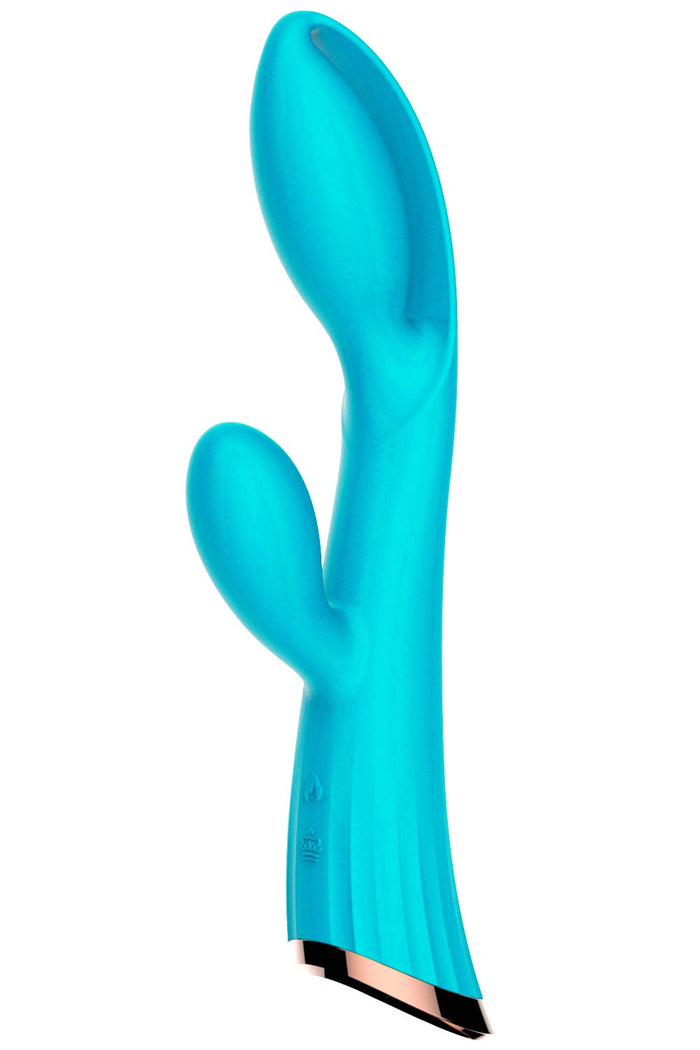 Vibromasseur bleu avec stimulateur de clitoris LRIS USB
