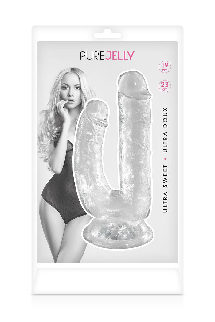 Double gode ventouse transparent