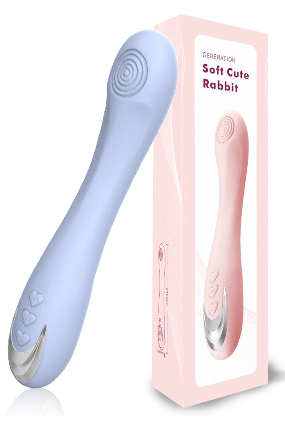 Vibromasseur silicone 10 modes de vibration USB bleu