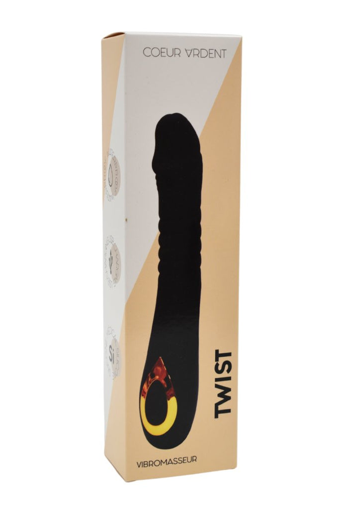 TWIST Noir, Vibromasseur "va-et-vient" USB en silicone médical, doté de 18 modes de stimulation
