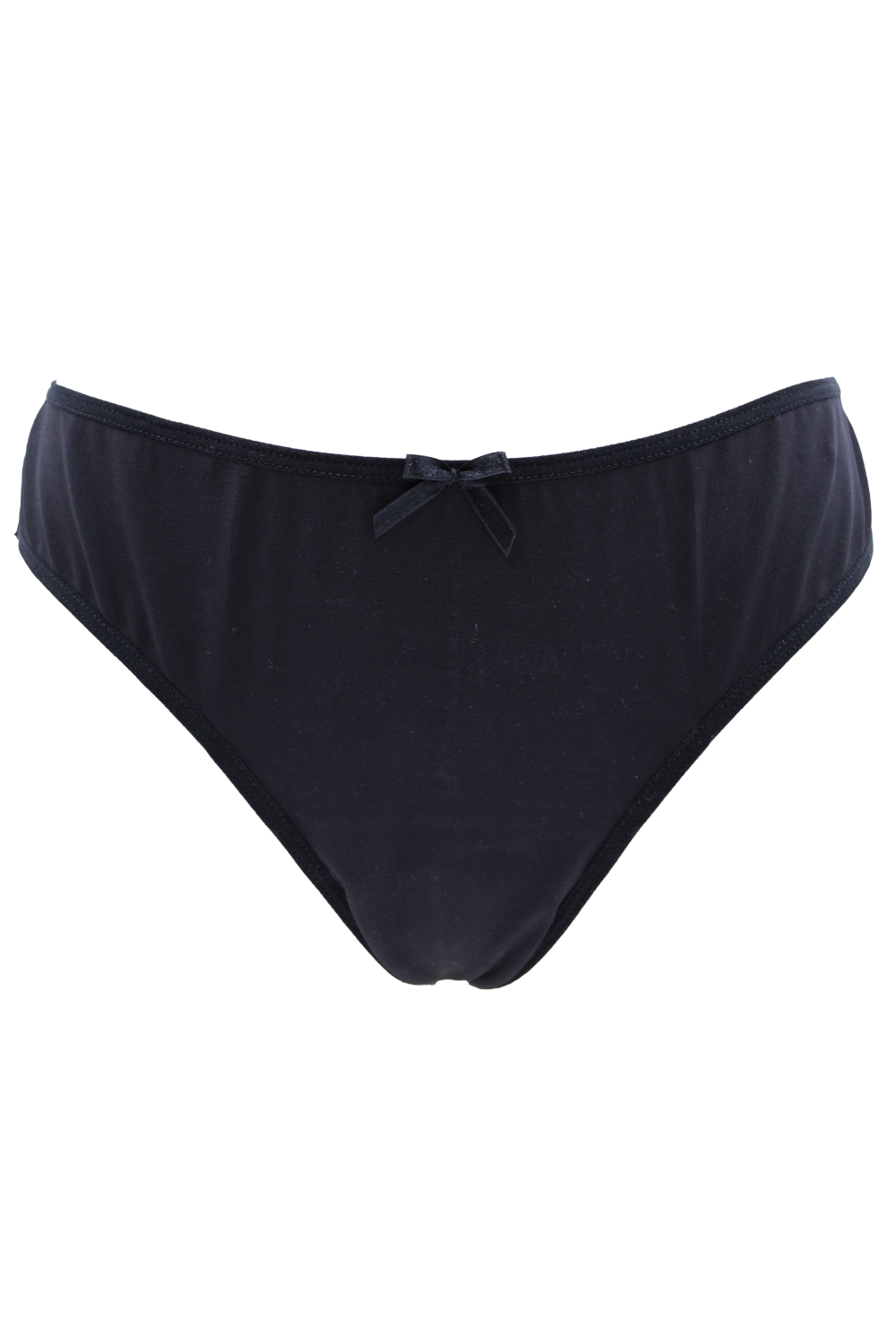 Culotte noire en dentelle avec nœud en satin