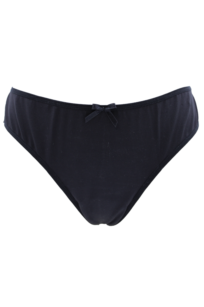 Culotte noire en dentelle avec nœud en satin