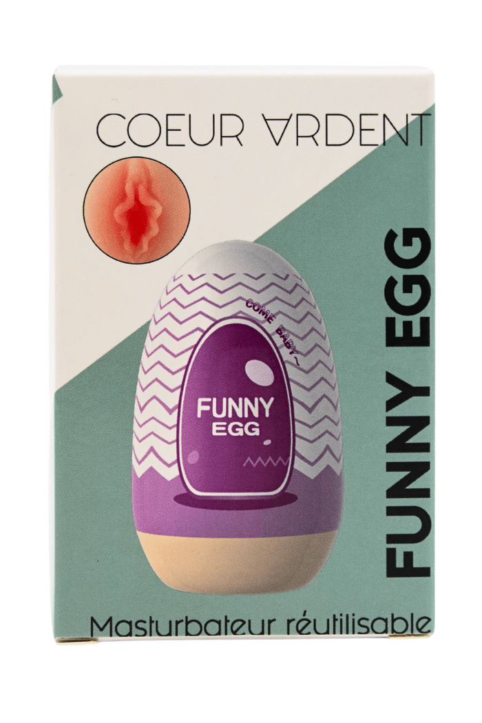 Gaine Masturbatrice Réutilisable FUNNY EGG – Design Réaliste Vagin lèvres charnus