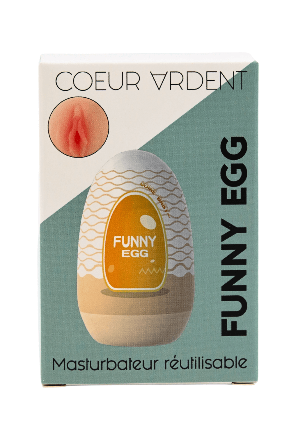 Gaine Masturbatrice Réutilisable FUNNY EGG – Design Réaliste Vagin lèvres moyennes