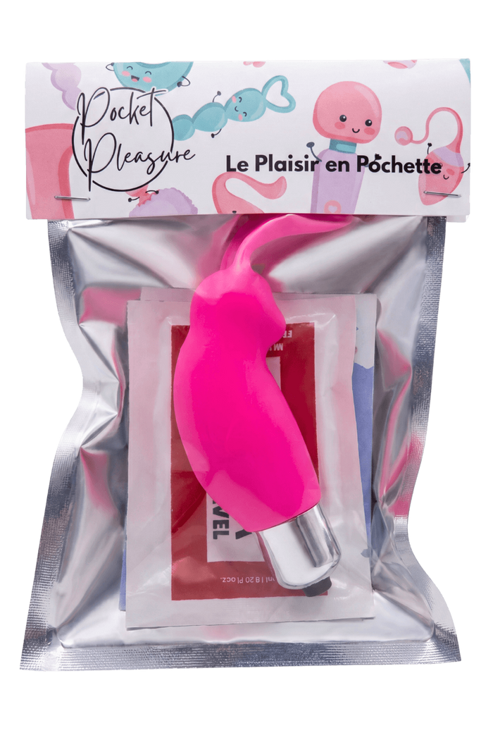Mini Stimulateur Clitoridien Lapin Rose + 1 dosette lubrifiant — Pocket Pleasure