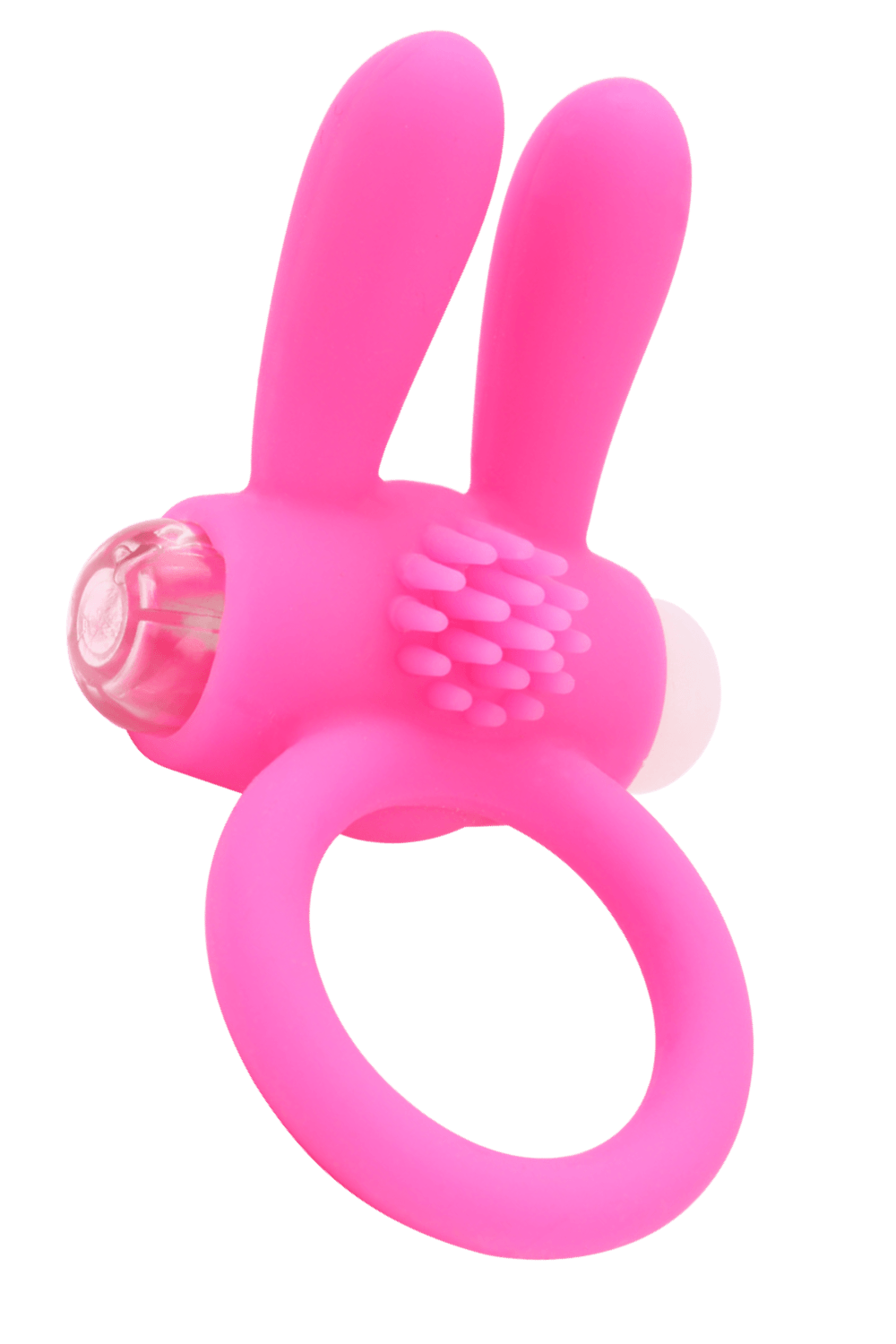 Anneau Vibrant Rabbit Rose Silicone + 1 dosette de lubrifiant