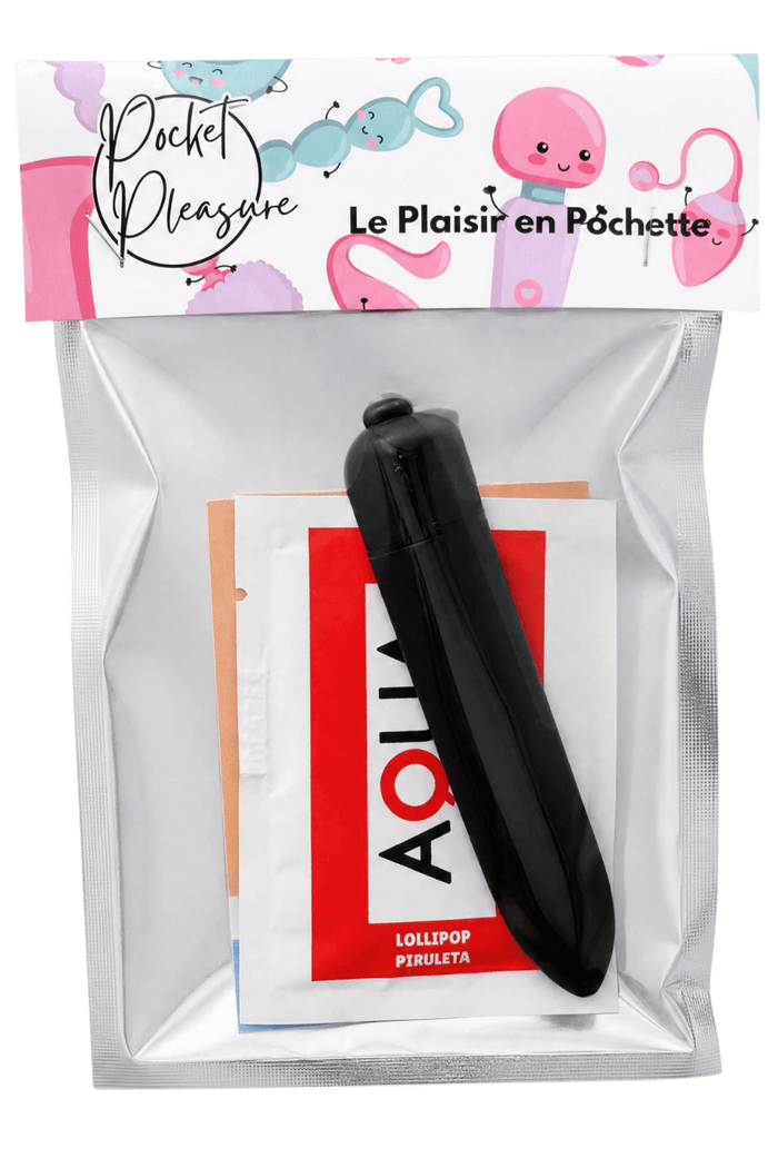 Mini Vibromasseur Bullet Noir 10 Vitesses + 1 dosette de lubrifiant — Pocket Pleasure